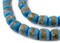 The Bead Chest African Kente Beads - Full Strand of Krobo Glass Beads (Light Blue)